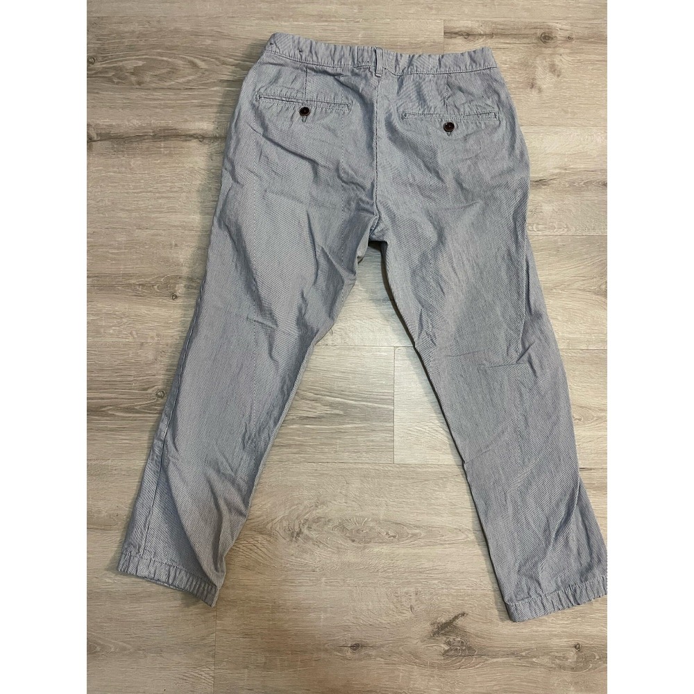 Abercrombie & Fitch Mens Blue White Striped Chino Pants 28x30 Seersucker Style - Picture 2 of 7
